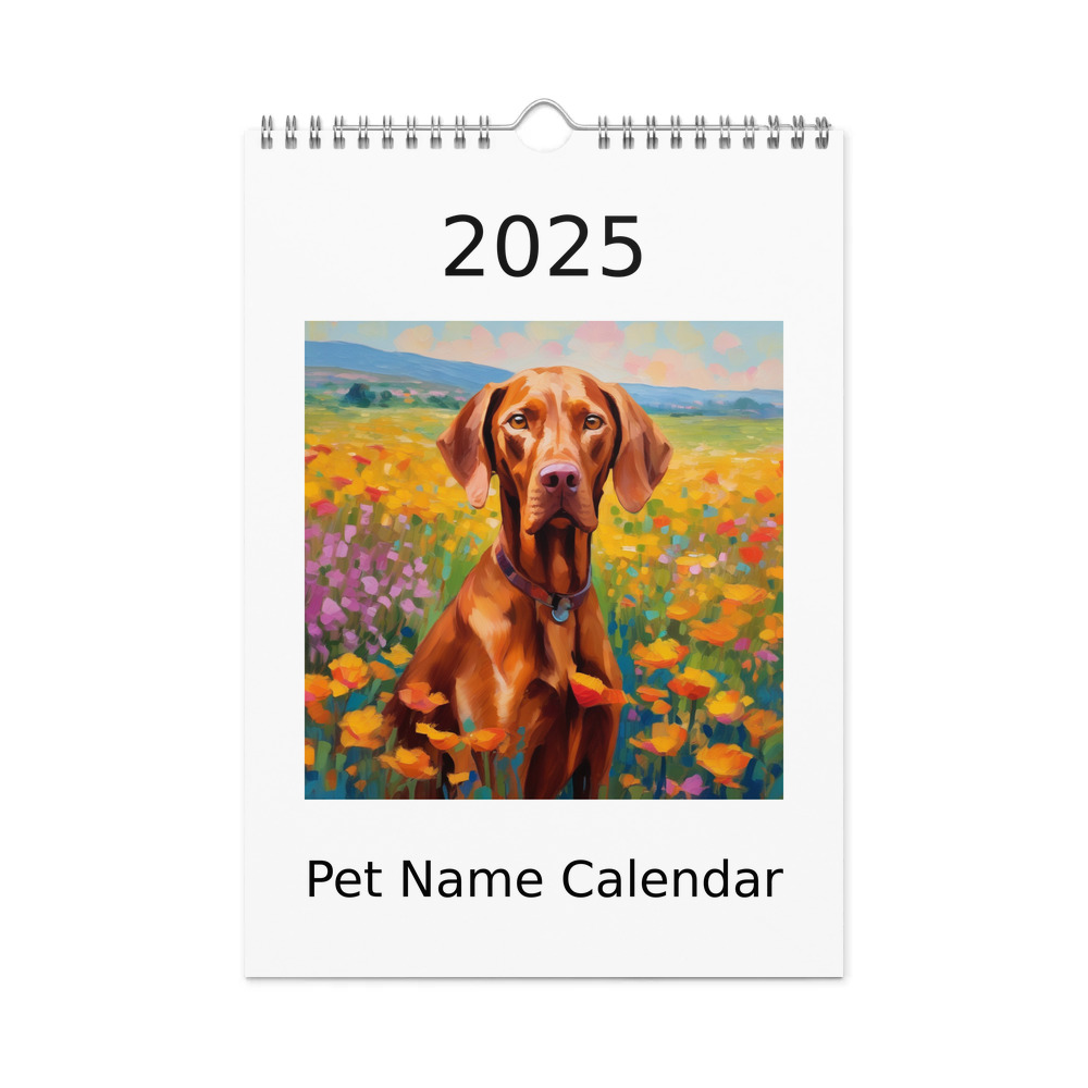 PugMug Custom Vizsla Wall Calendar (2026)