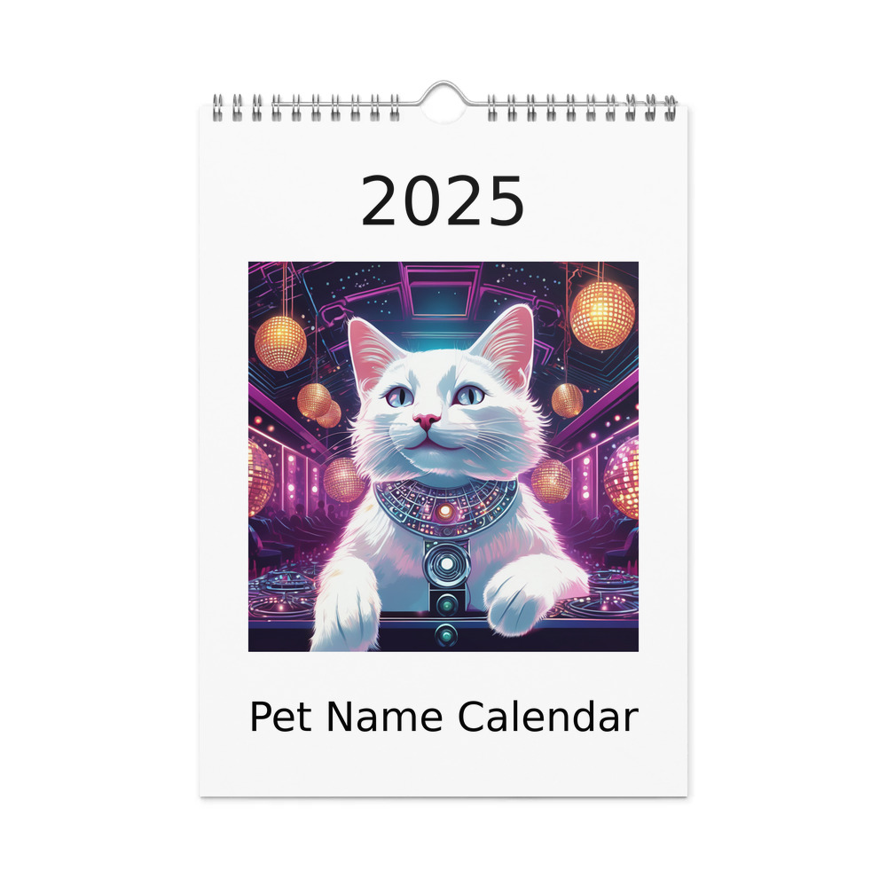 PugMug Custom White Companion Cat Wall Calendar (2026)