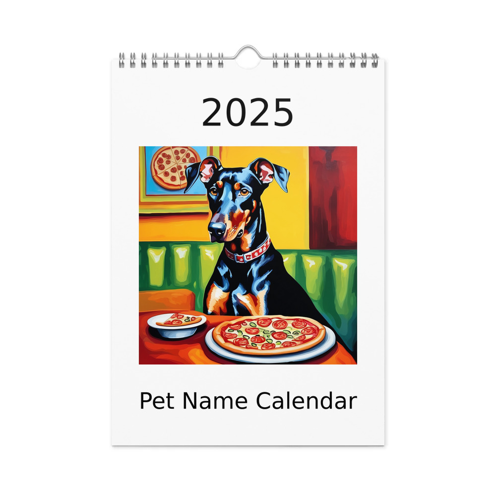PugMug Custom Doberman Pinscher Wall Calendar (2026)