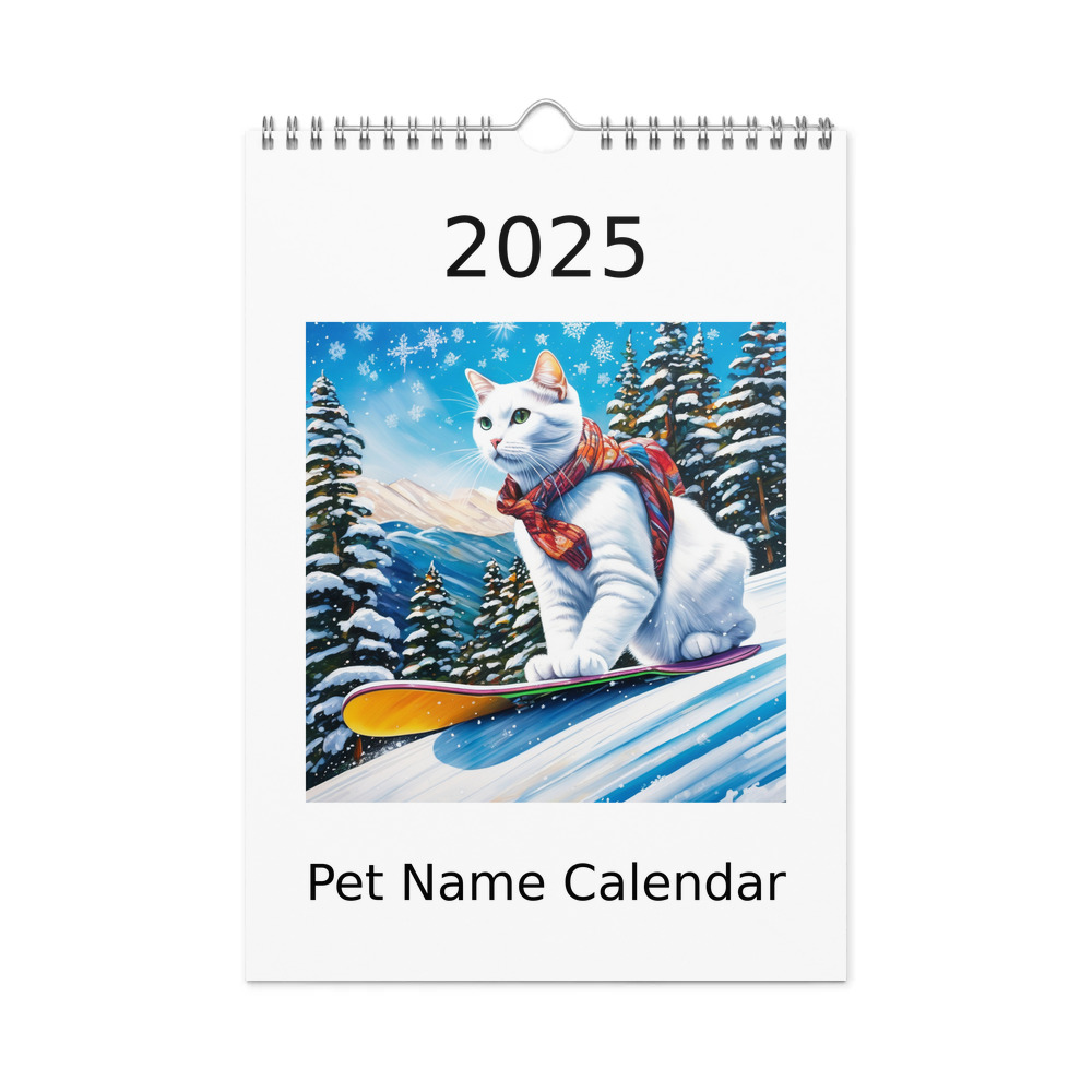 PugMug Custom White Companion Cat Wall Calendar (2026)