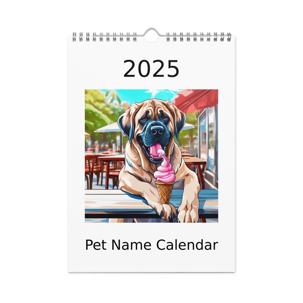 PugMug Custom Mastiff Wall Calendar (2026)
