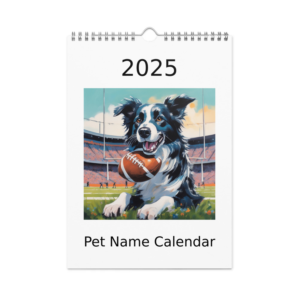 PugMug Custom Border Collie Wall Calendar (2026)