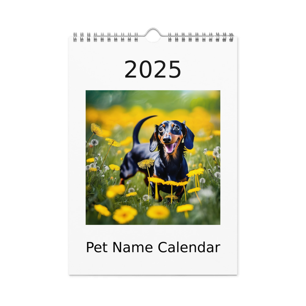 PugMug Custom Black Dachshund Wall Calendar (2026)