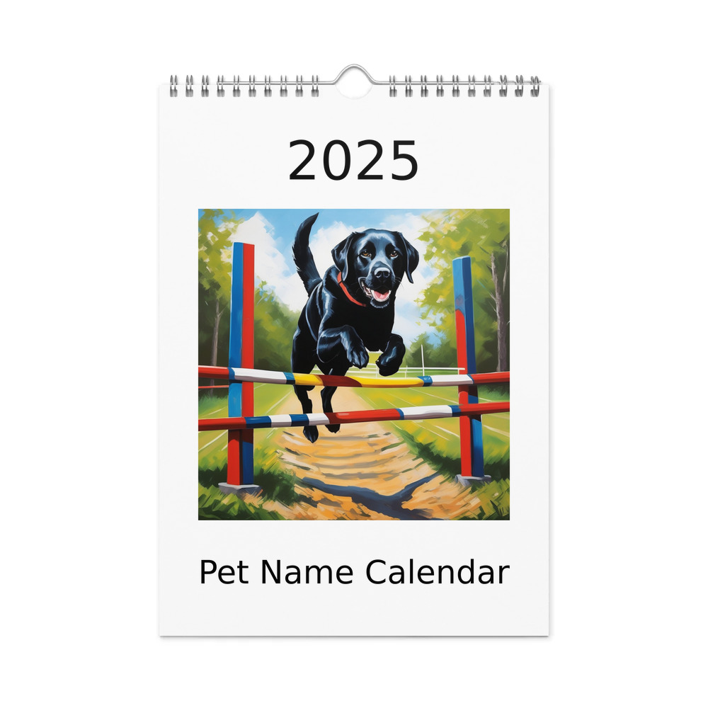 PugMug Custom Black Labrador Retriever Wall Calendar (2026)