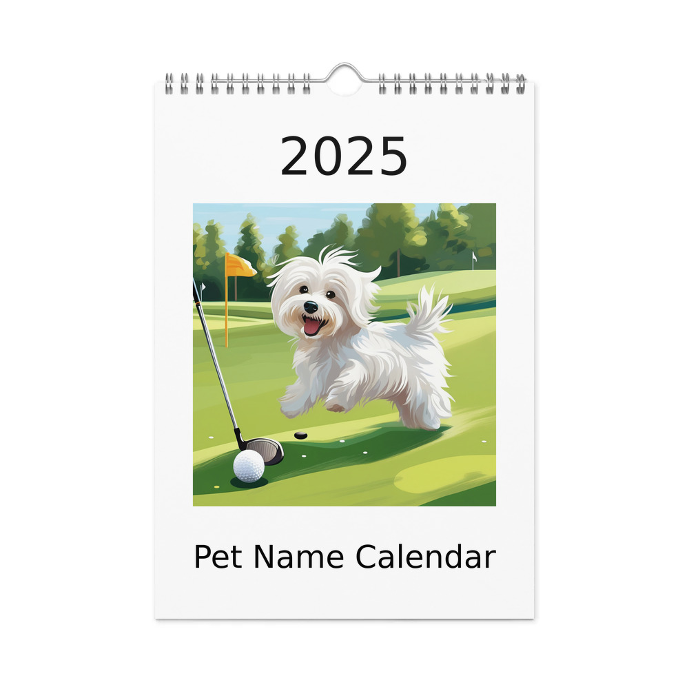 PugMug Custom White Havanese Dog Wall Calendar (2026)