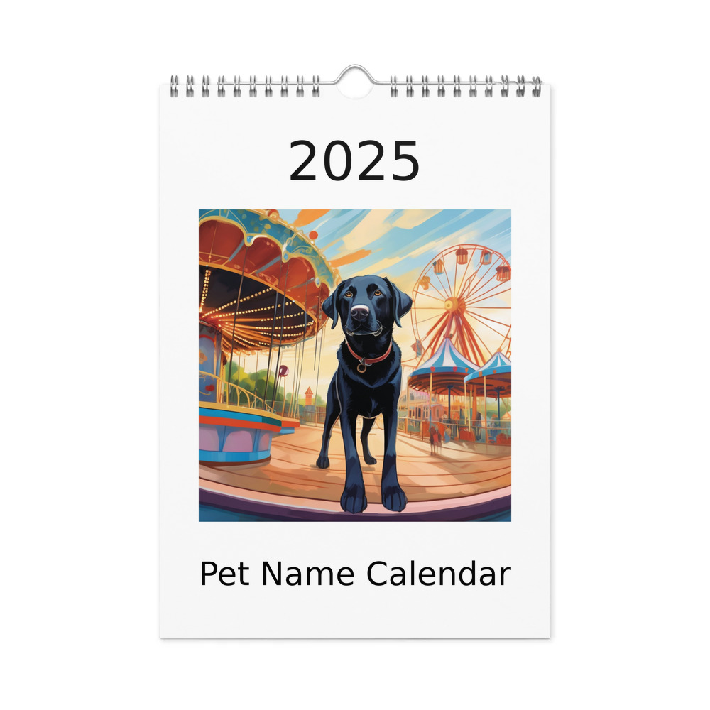 PugMug Custom Black Labrador Retriever Wall Calendar (2026)