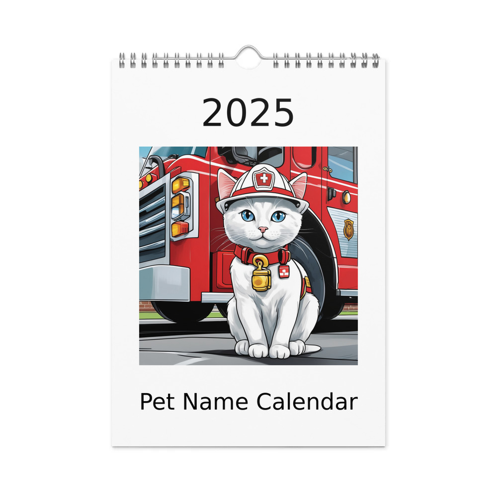 PugMug Custom White Companion Cat Wall Calendar (2026)