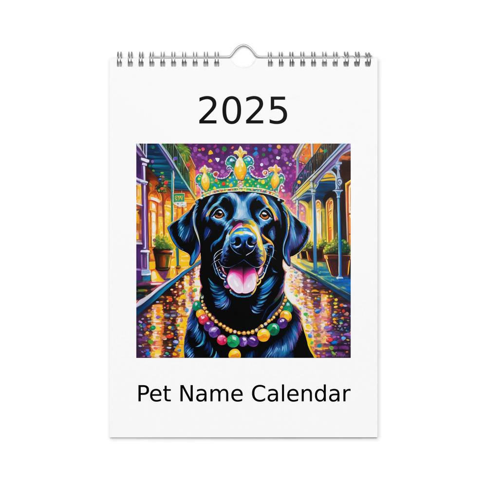 PugMug Custom Black Labrador Retriever Wall Calendar (2026)