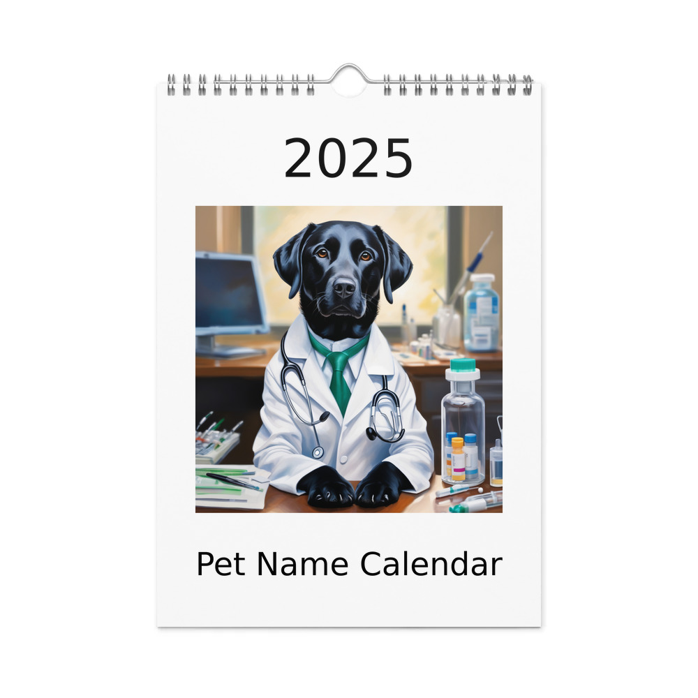 PugMug Custom Black Labrador Retriever Wall Calendar (2026)