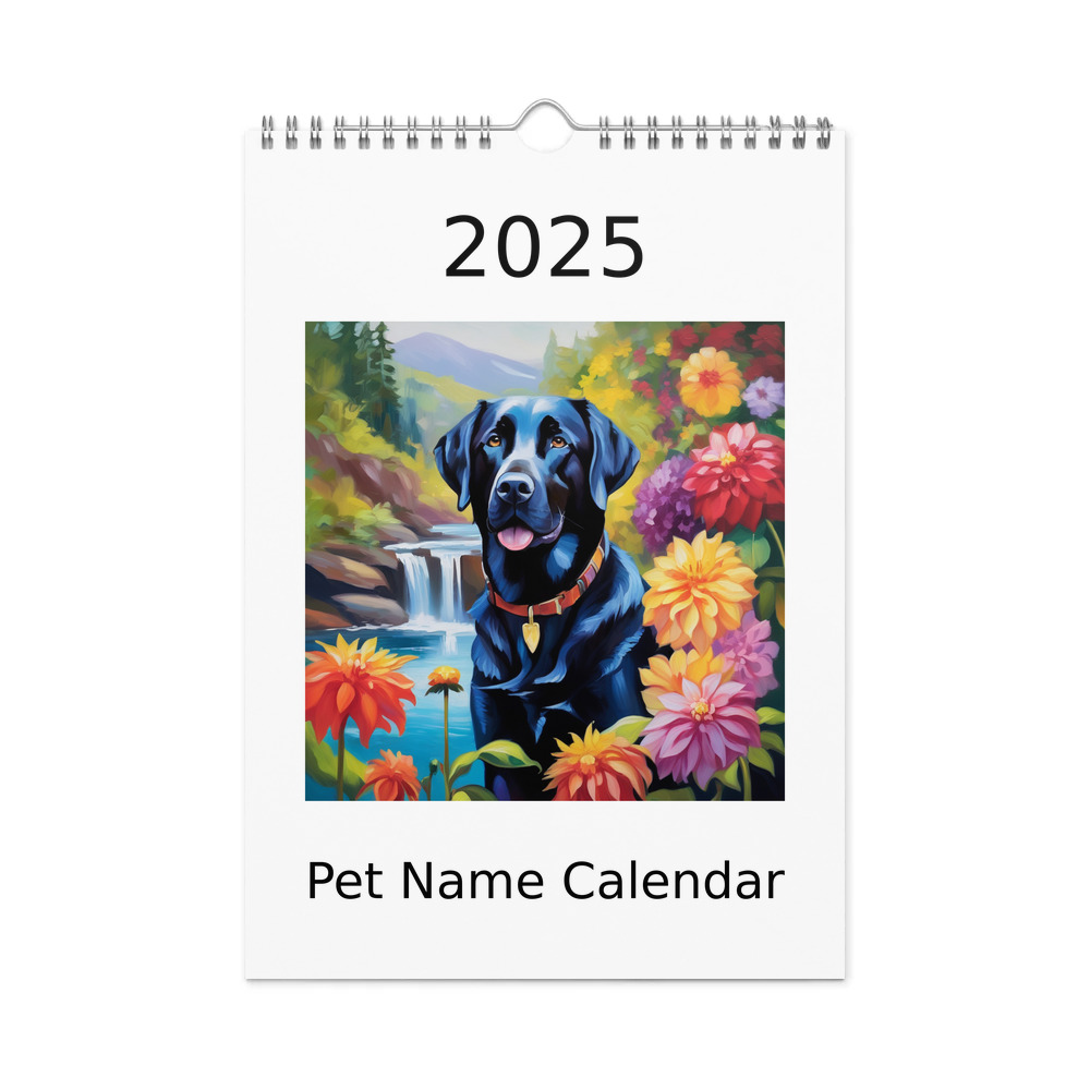 PugMug Custom Black Labrador Retriever Wall Calendar (2026)