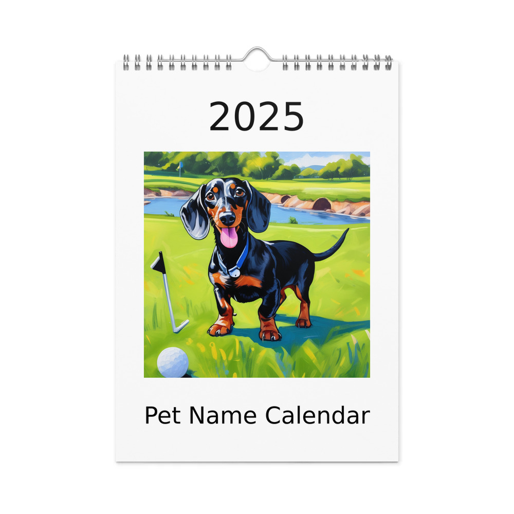 PugMug Custom Black Dachshund Wall Calendar (2026)