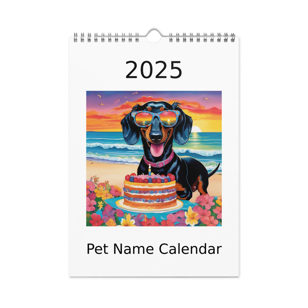 PugMug Custom Black Dachshund Wall Calendar (2026)