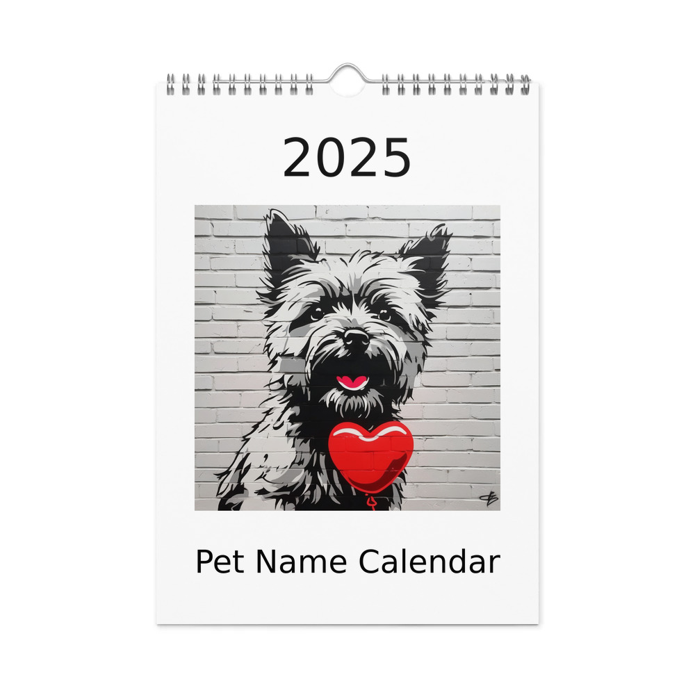 PugMug Custom Cairn Terrier Wall Calendar (2026)