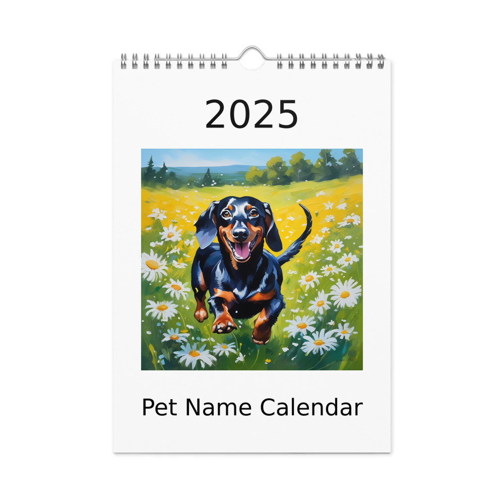 PugMug Custom Black Dachshund Wall Calendar (2026)