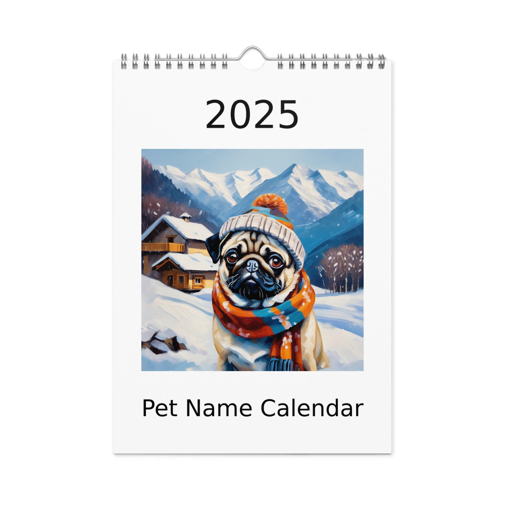 PugMug Custom Pug Wall Calendar (2026)