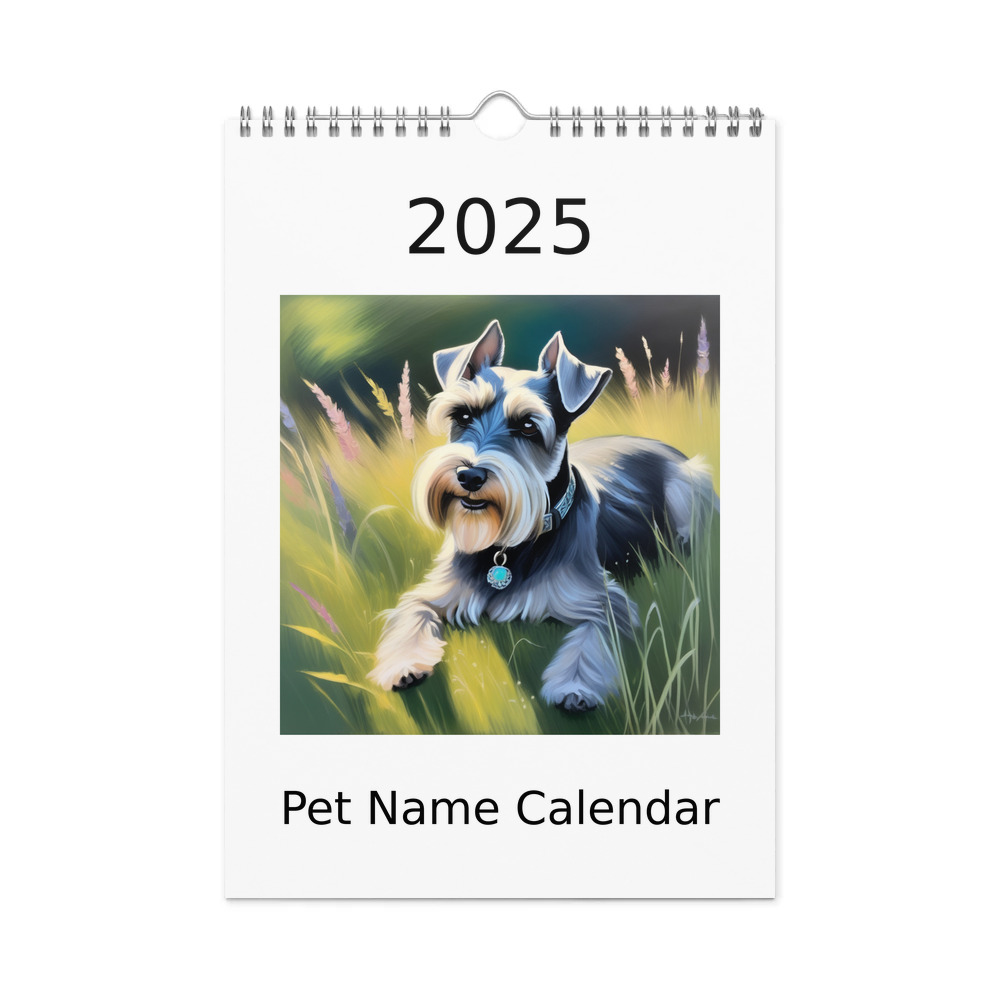 PugMug Custom Miniature Schnauzer Wall Calendar (2026)