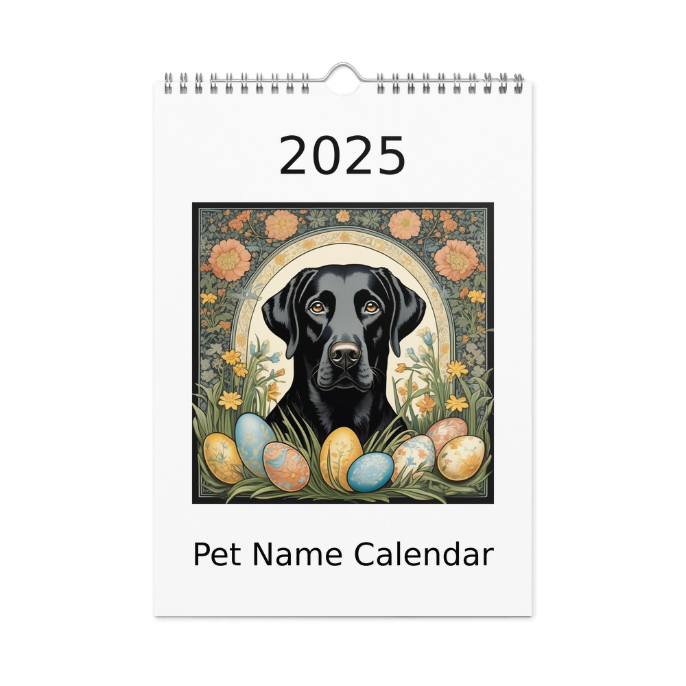 PugMug Custom Black Labrador Retriever Wall Calendar (2026)