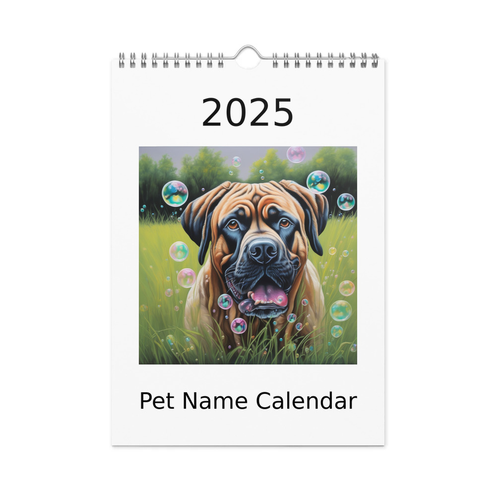 PugMug Custom Mastiff Wall Calendar (2026)