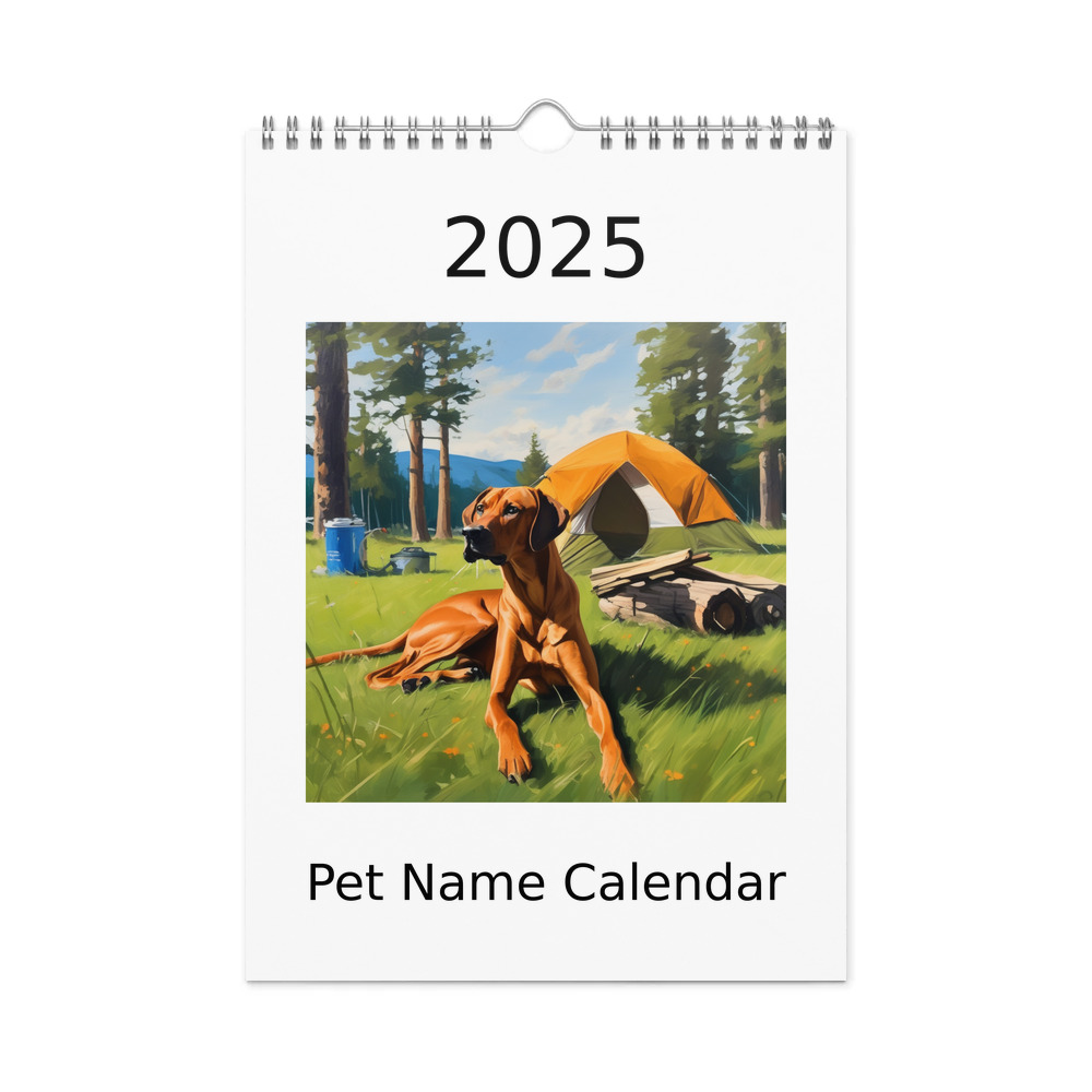 PugMug Custom Rhodesian Ridgeback Wall Calendar (2026)