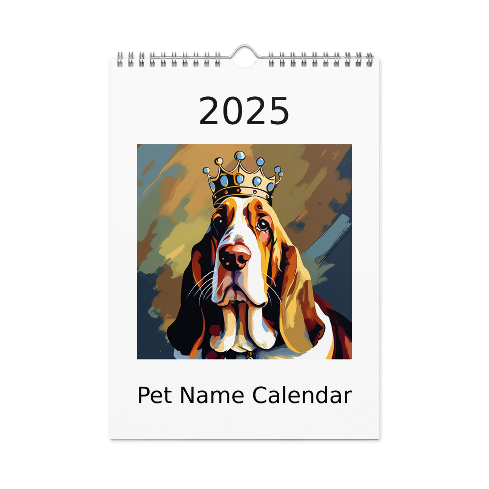 PugMug Custom Basset Hound Wall Calendar (2026)