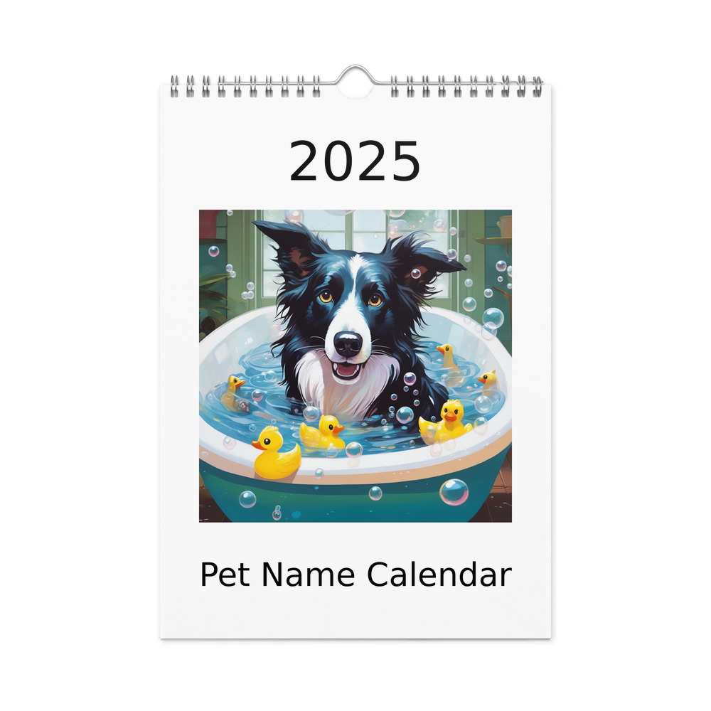 PugMug Custom Border Collie Wall Calendar (2026)