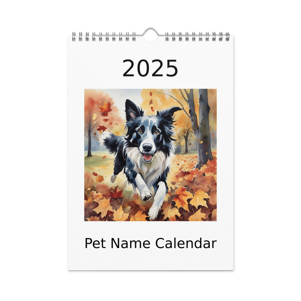 PugMug Custom Border Collie Wall Calendar (2026)
