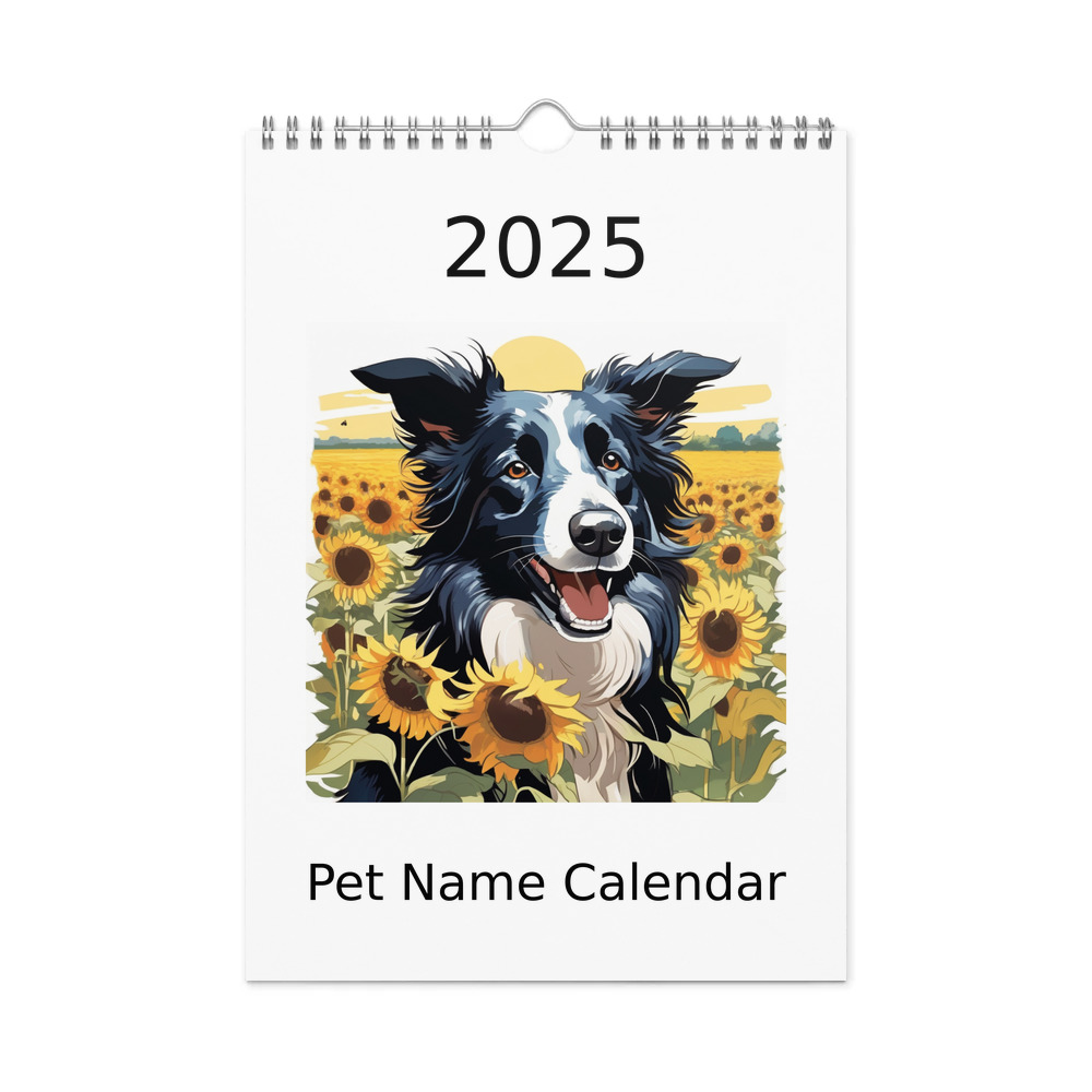 PugMug Custom Border Collie Wall Calendar (2026)