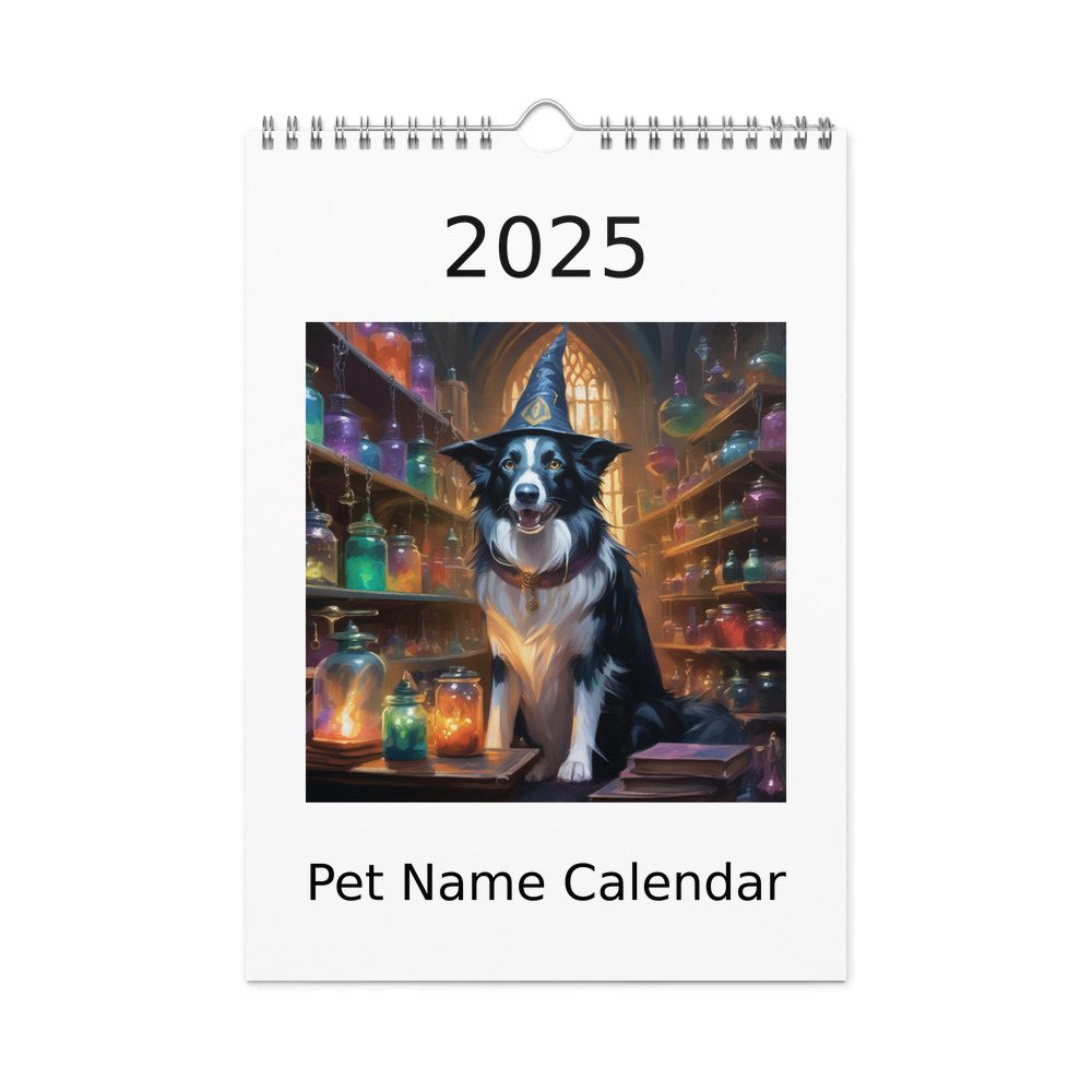 PugMug Custom Border Collie Wall Calendar (2026)