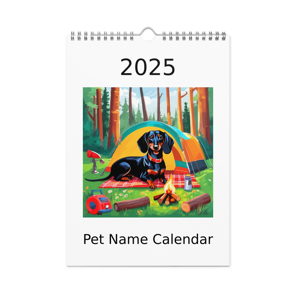 PugMug Custom Black Dachshund Wall Calendar (2026)