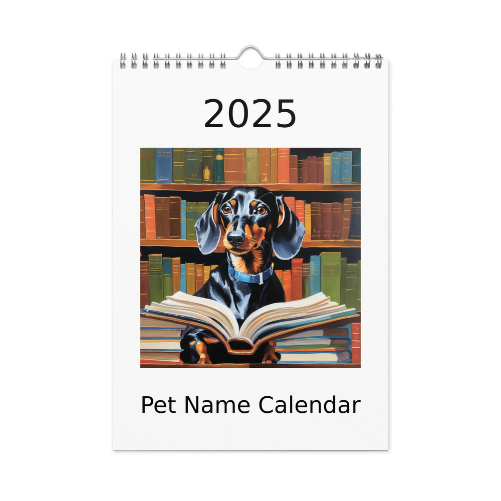 PugMug Custom Black Dachshund Wall Calendar (2026)