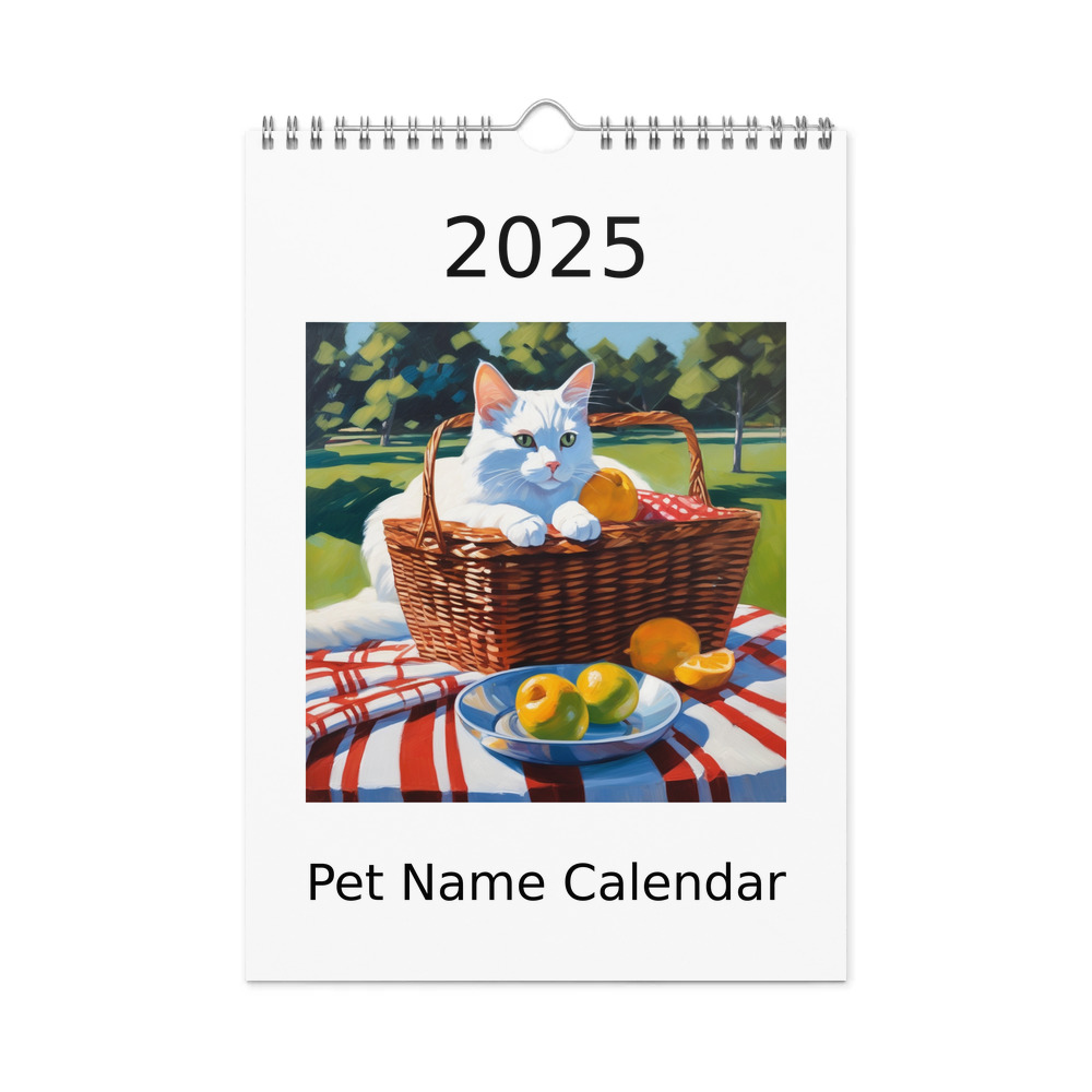 PugMug Custom White Companion Cat Wall Calendar (2026)