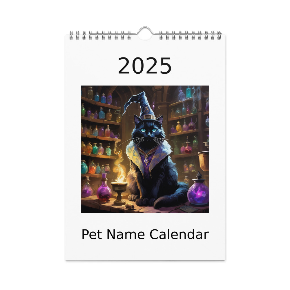 PugMug Custom Black Ragdoll Cat Wall Calendar (2026)