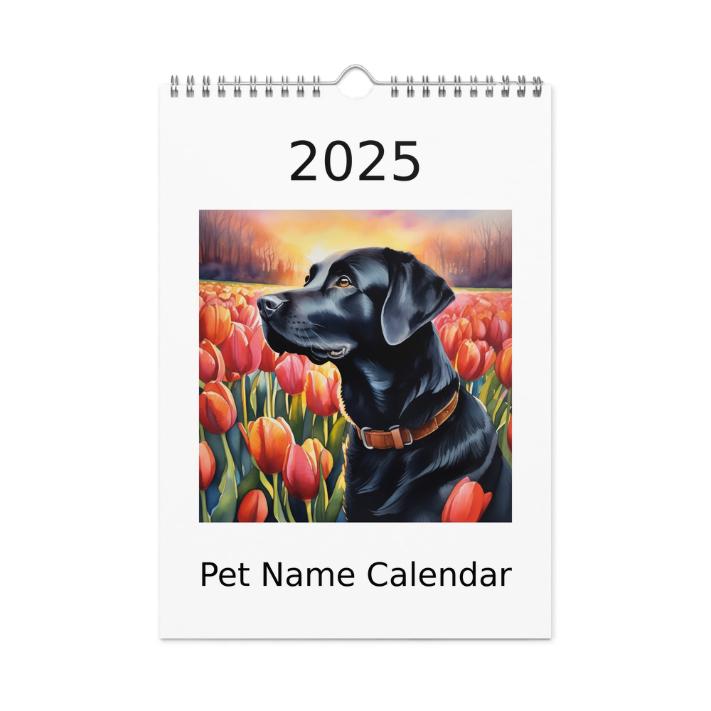 PugMug Custom Black Labrador Retriever Wall Calendar (2026)