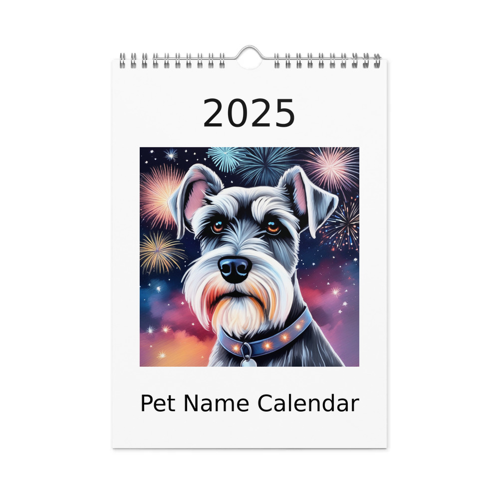 PugMug Custom Miniature Schnauzer Wall Calendar (2026)
