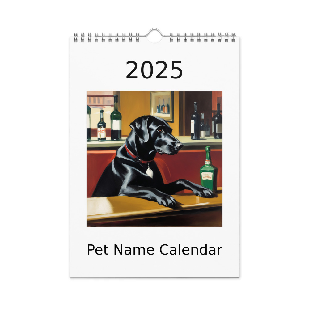 PugMug Custom Black Labrador Retriever Wall Calendar (2026)