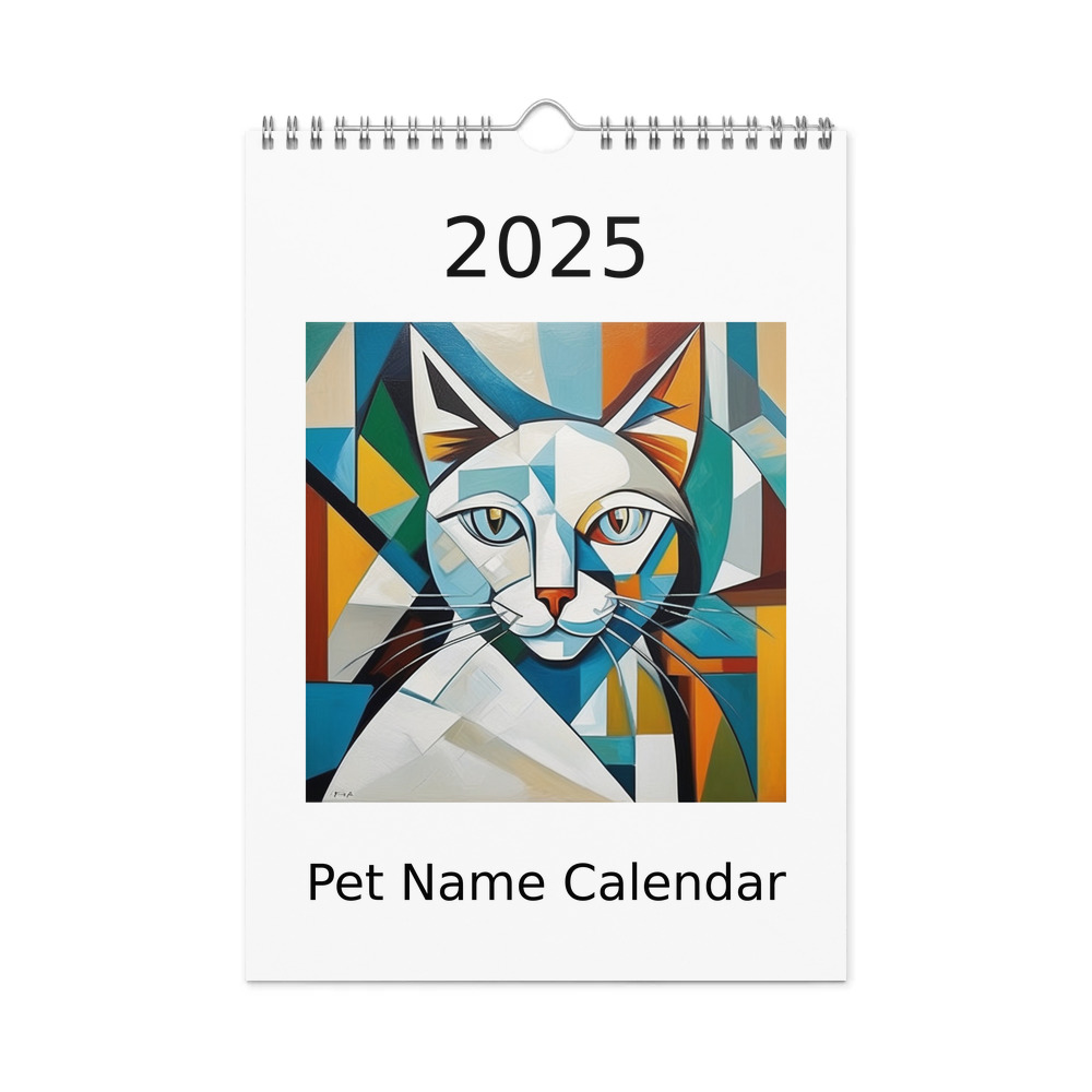 PugMug Custom White Companion Cat Wall Calendar (2026)