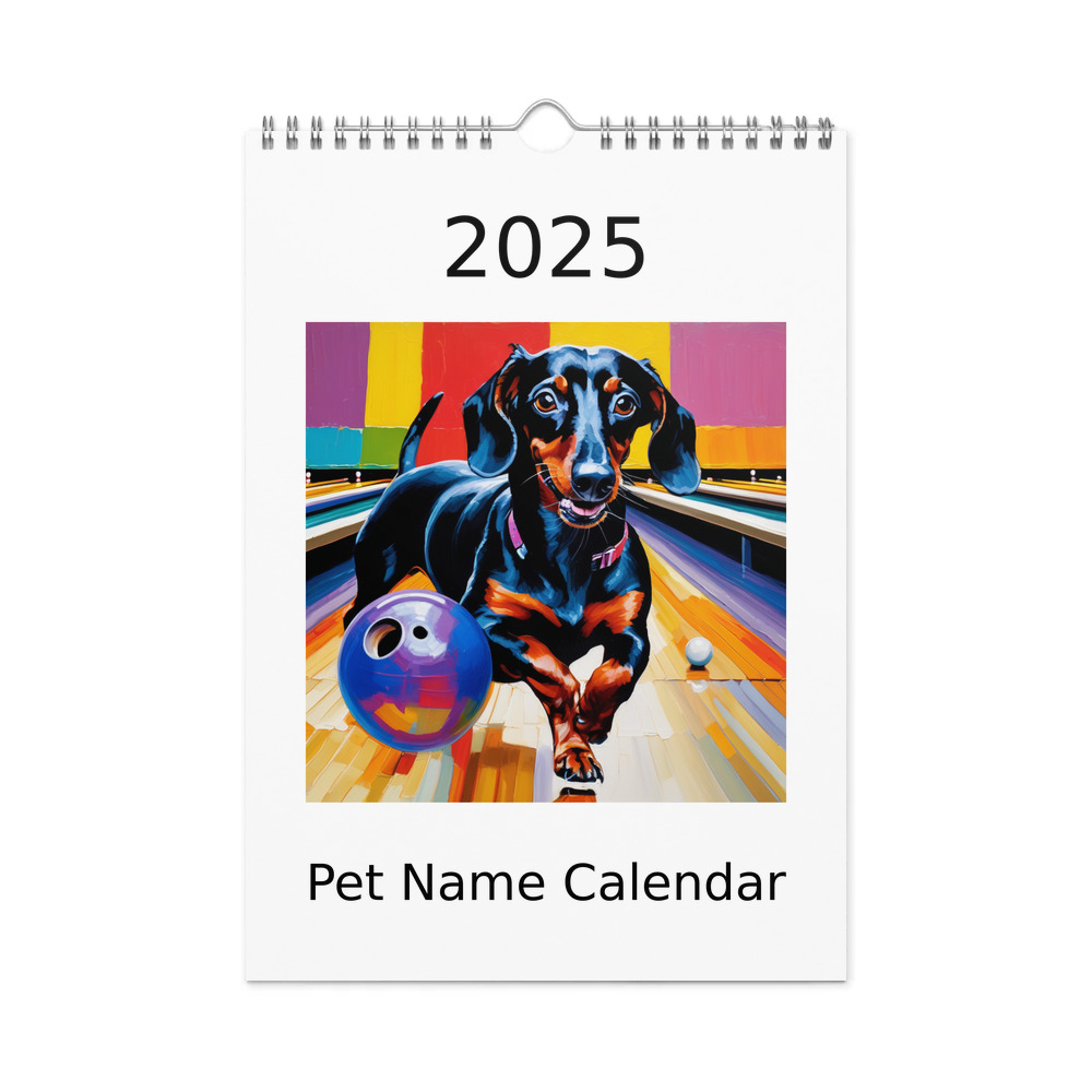 PugMug Custom Black Dachshund Wall Calendar (2026)