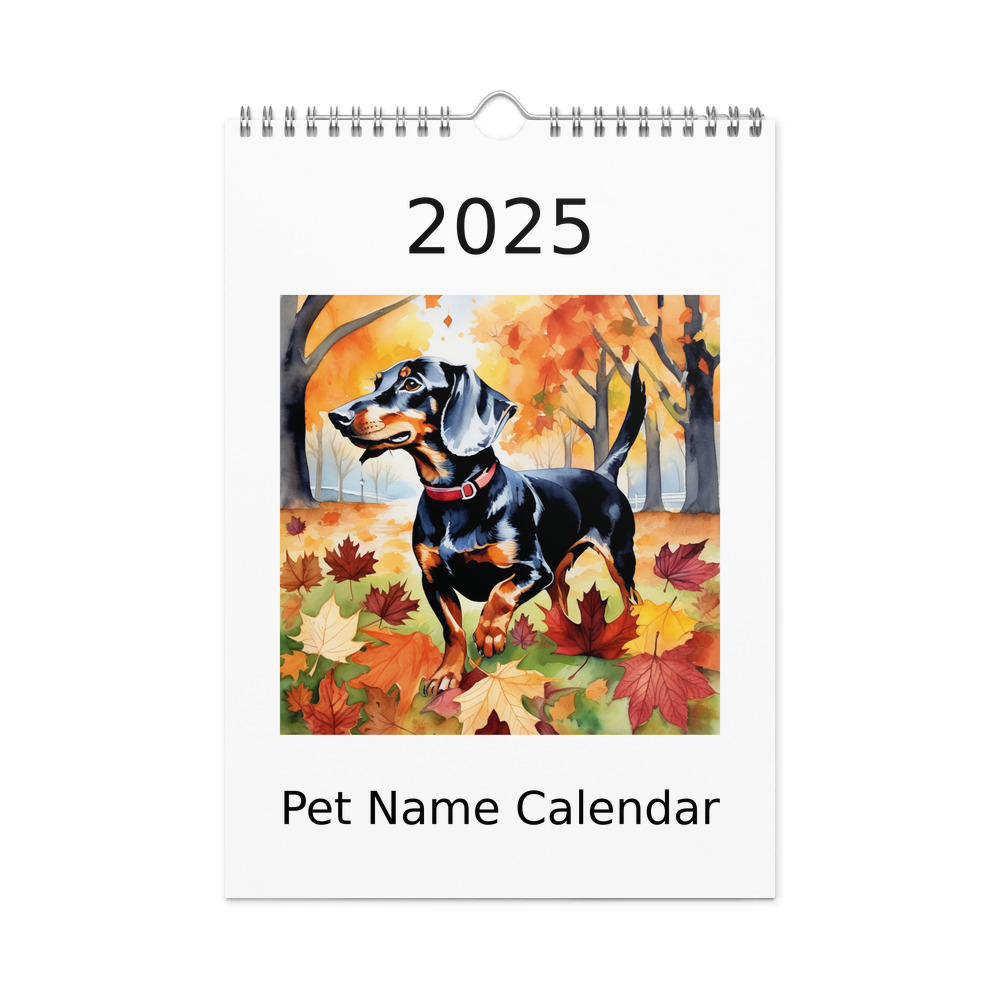 PugMug Custom Black Dachshund Wall Calendar (2026)