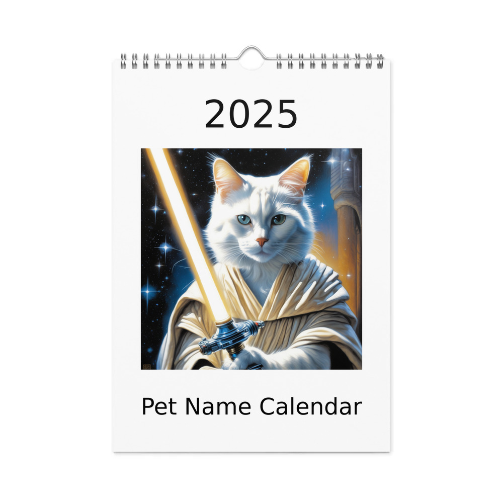 PugMug Custom White Companion Cat Wall Calendar (2026)
