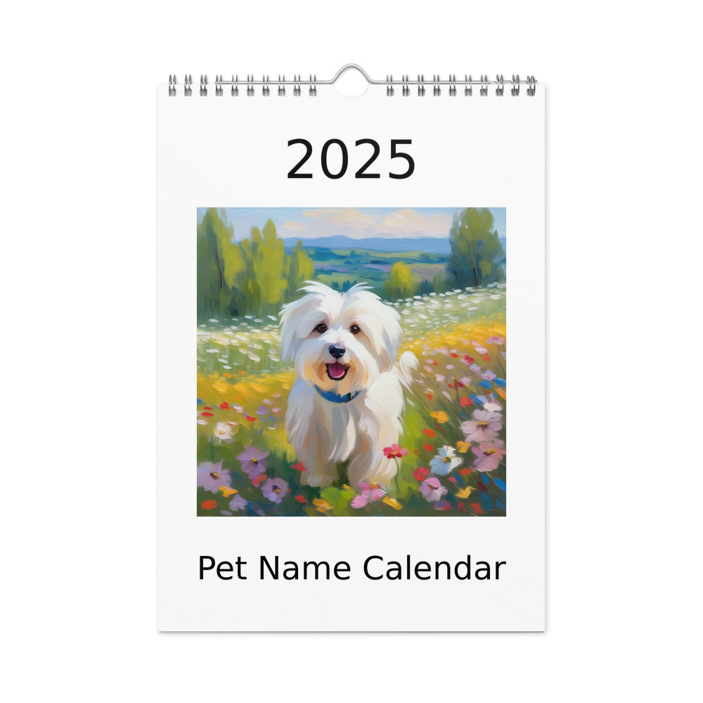 PugMug Custom White Havanese Dog Wall Calendar (2026)