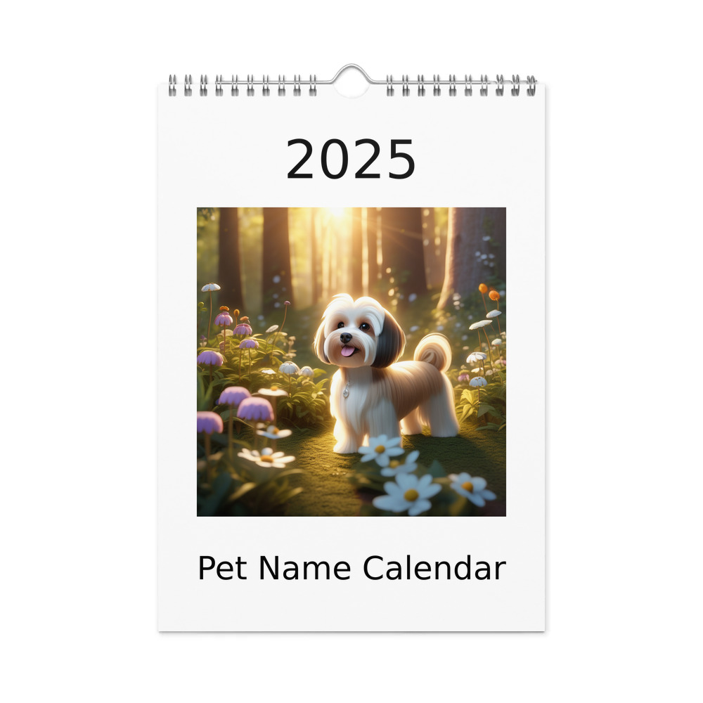PugMug Custom Tan Havanese Dog Wall Calendar (2026)