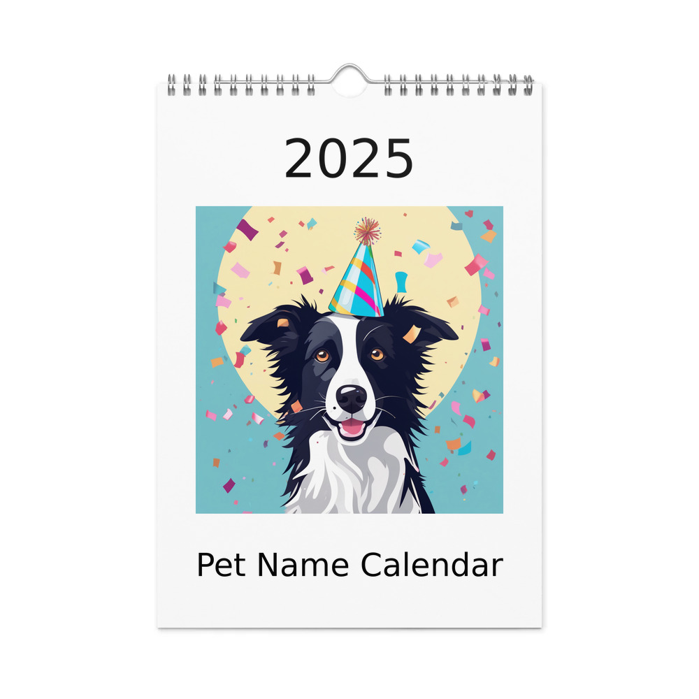PugMug Custom Border Collie Wall Calendar (2026)