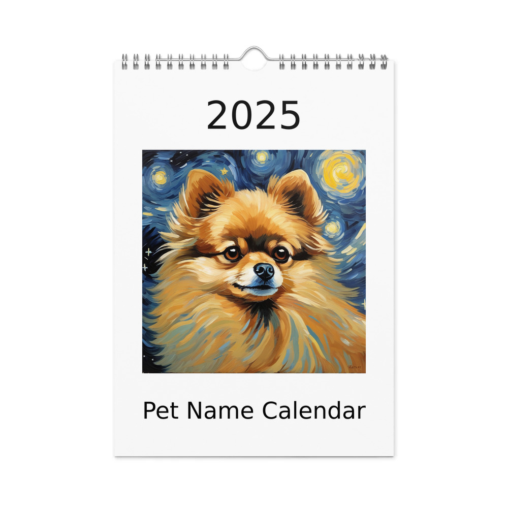 PugMug Custom Tan Pomeranian Wall Calendar (2026)