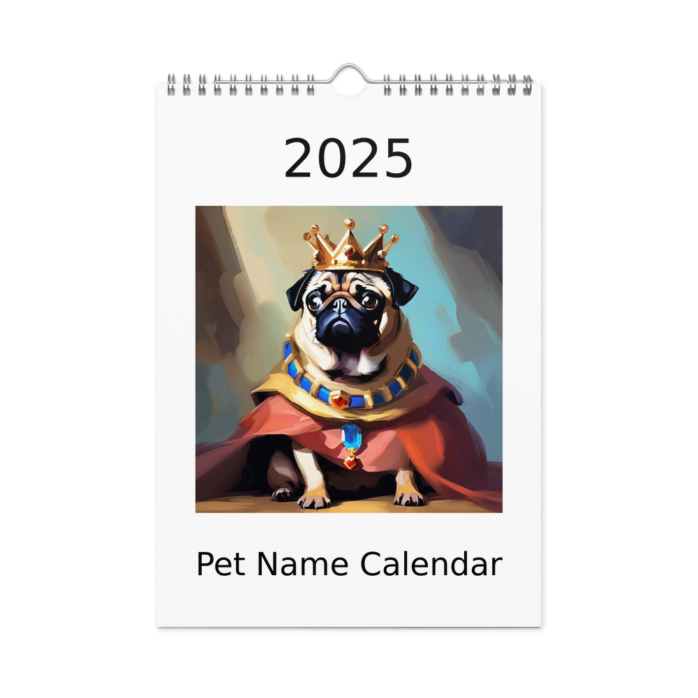 PugMug Custom Pug Wall Calendar (2026)