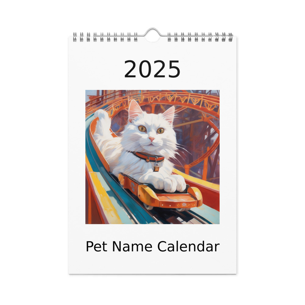 PugMug Custom White Companion Cat Wall Calendar (2026)