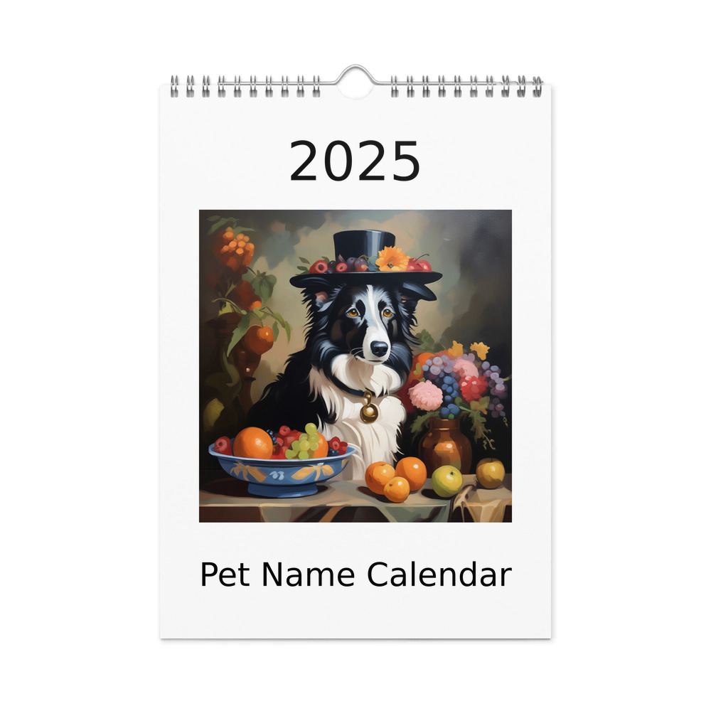 PugMug Custom Border Collie Wall Calendar (2026)