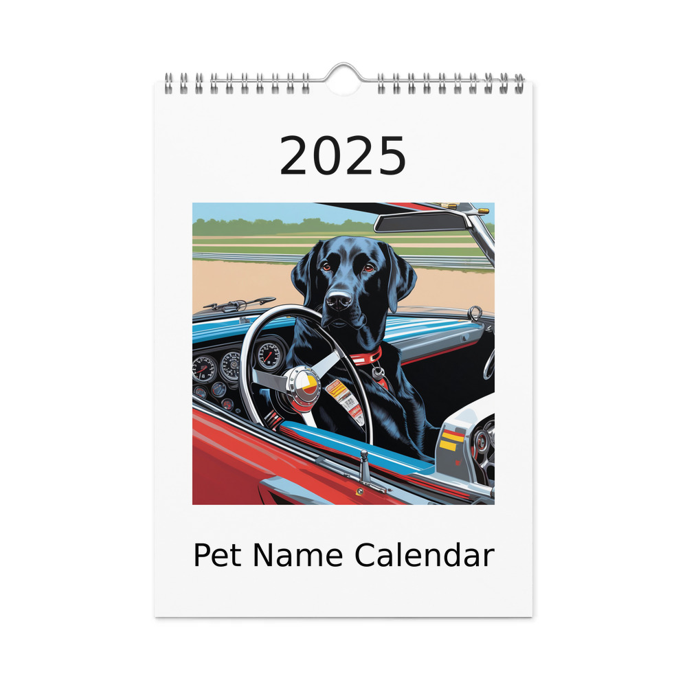 PugMug Custom Black Labrador Retriever Wall Calendar (2026)