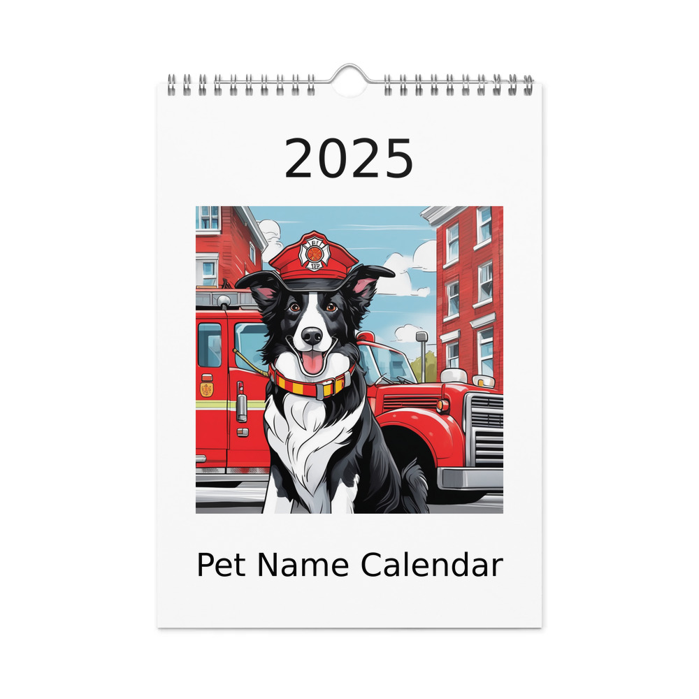 PugMug Custom Border Collie Wall Calendar (2026)