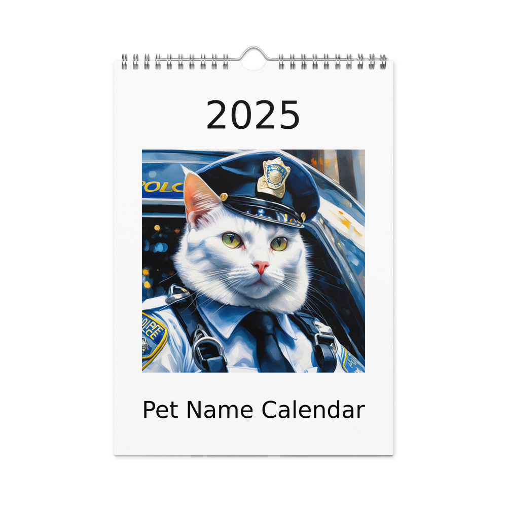 PugMug Custom White Companion Cat Wall Calendar (2026)