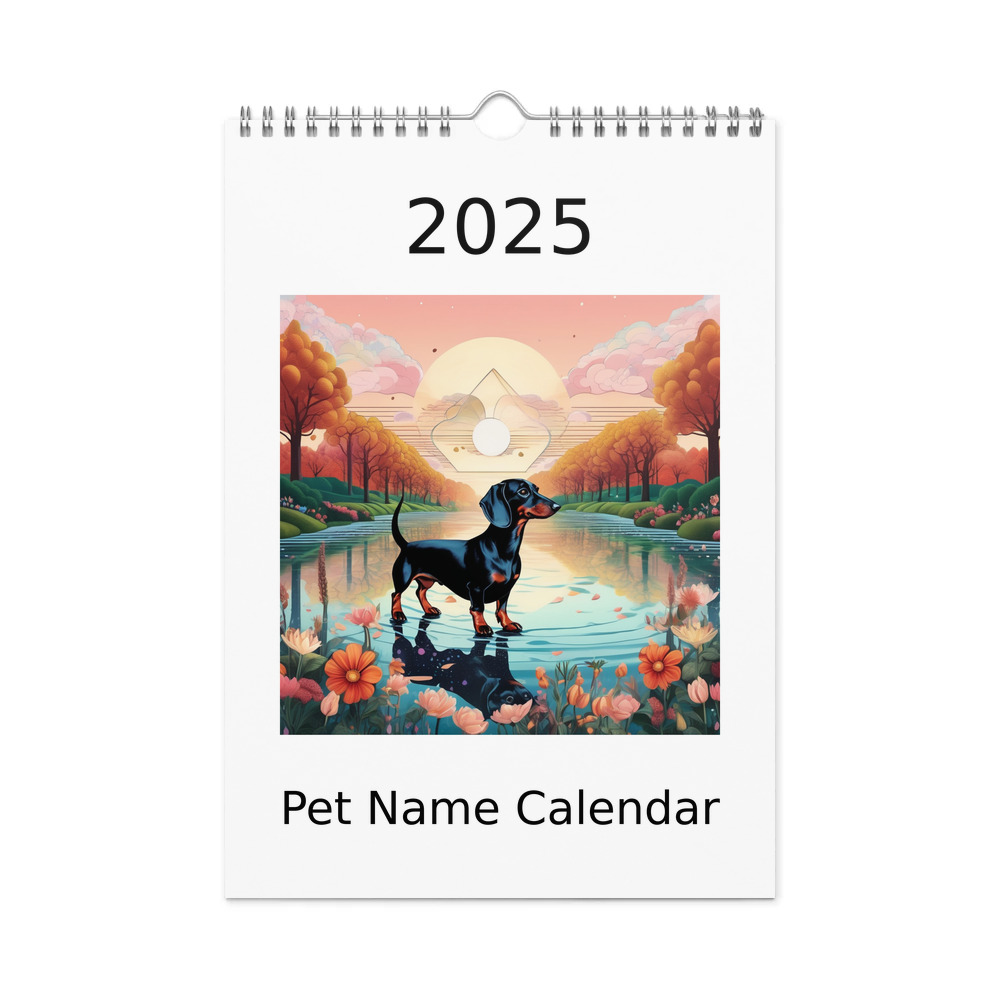 PugMug Custom Black Dachshund Wall Calendar (2026)